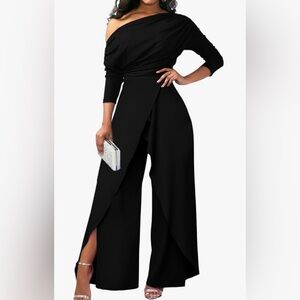 Elegant Black Off-Shoulder Jumpsuit